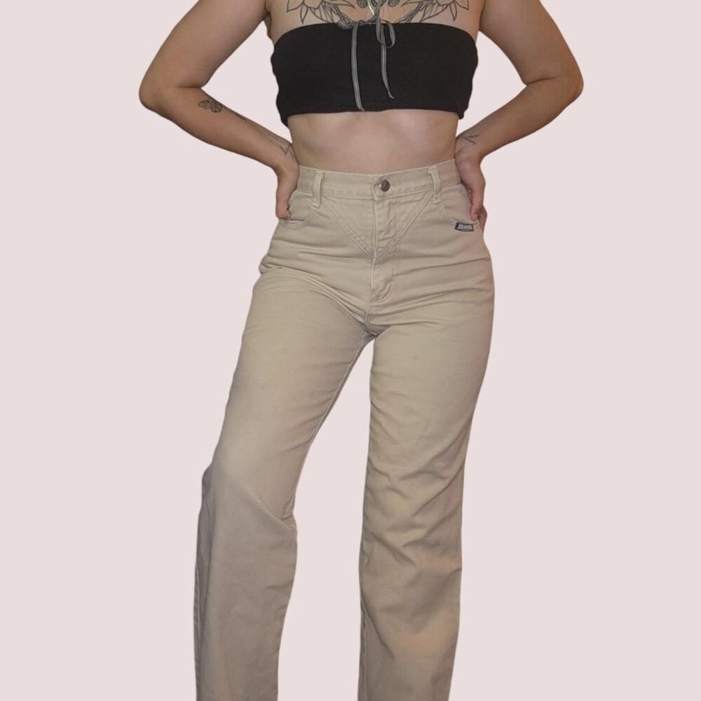 Vintage Roughrider Beige Western 90s Denim Jeans !!! - Picture 3 of 8